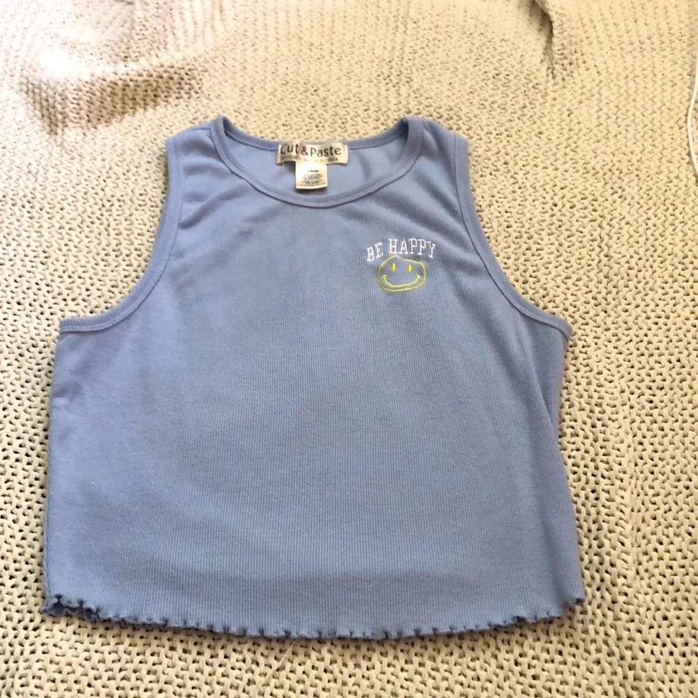 Light Blue Ribbed Tank - Picture 2 of 3